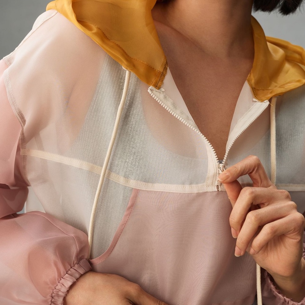 Sporty Sheer Cropped Hoodie via ANTHROPOLOGIE - Picture 5 of 9